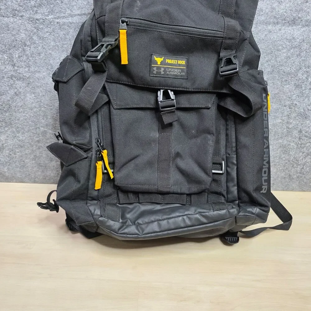 Under Armour UA‎ Project Rock Freedom Regiment Laptop Backpack Black Yellow READ